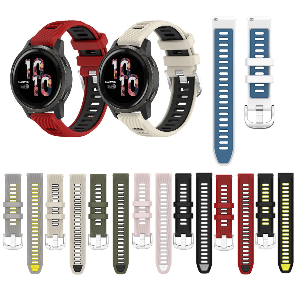 สายซิลิโคนสําหรับ Garmin Venu3 Venu2 Venu3s/Vivoactive 3 4 5 3s 4S 40 มม.45 มม./vivomove3 3s HR/Venu 2 32s 3s 41 มม.46 มม.สายรัดข้อมือสร้อยข้อมือกีฬาสมาร์ทวอท์ช 18 มม.22 มม.