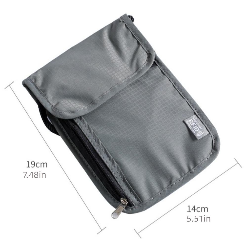 Luxeliving Rfid Passport Bag, Anti-Theft Neck Hanging Neck Wallet, Safety Rfid-Blocking Storage Organizer Multi-Pockets Document Case Protect Privacy