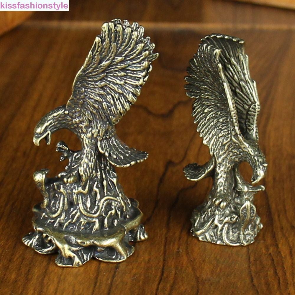 Kissfashionstyle รูปปั้นนกอินทรี, สัตว์ 3D จําลอง Eagle Wings เครื่องประดับ, Vintage ทองเหลืองแข็งขนาดเล็ก Eagle เครื่องประดับห้องรับประทานอาหาร