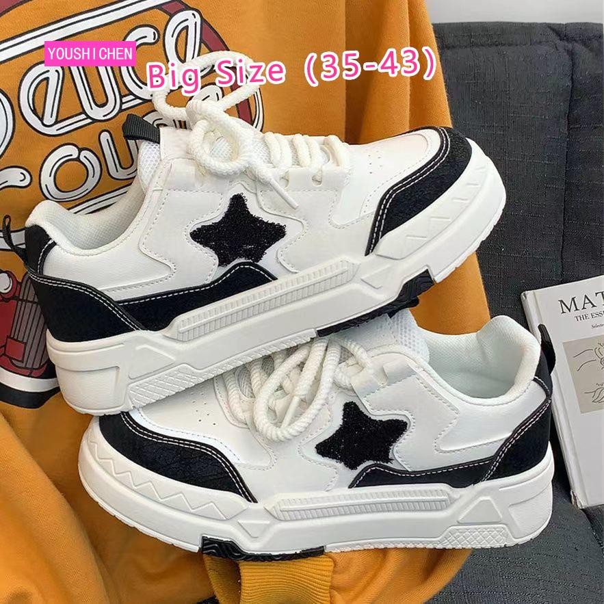 35-43 ขนาด High-value Star รองเท้าสีขาวพื้นหนา 41 สไตล์วิทยาเขต ins รองเท้ากีฬาลําลอง 42 รองเท้าผู้ห
