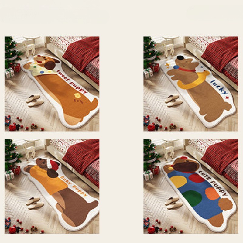 พรมข้างเตียง พรม 50*120 ซม. พรมตกแต่งห้องนอน ขนนุ่ม ซับน้ำ มียางกันลื่นด้านหลั ตกแต่งคริสต์มาส - รูปที่ 4