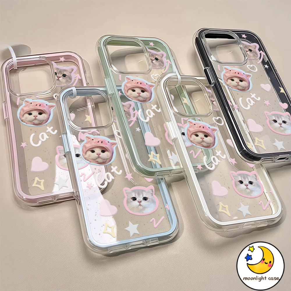 🌹GOOD🌹 เคสการเปลี่ยนสีสองในหนึ่ง หัวแมวน่ารัก สําหรับIPhone16 15 14 13 12 11 7 8plus Pro Promax X XR