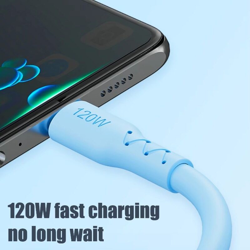 ส่งจากไทย สายชาร์จซิลิโคน 6A 120W สายชาร์จเร็วทนทาน 1M/1.5M