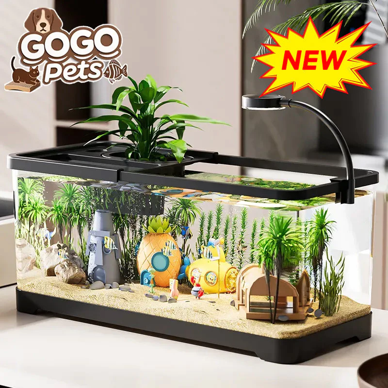 GoGo Pets ตู้ปลาใหญ่ ตู้ปลาเลโก้ ตู้ปลา เลี้ยงปลากัด สามารถจับคู่กับไฟ LED เหมาะสำหรับสัตว์เลี้ยงขนาดเล็กทุกชนิด