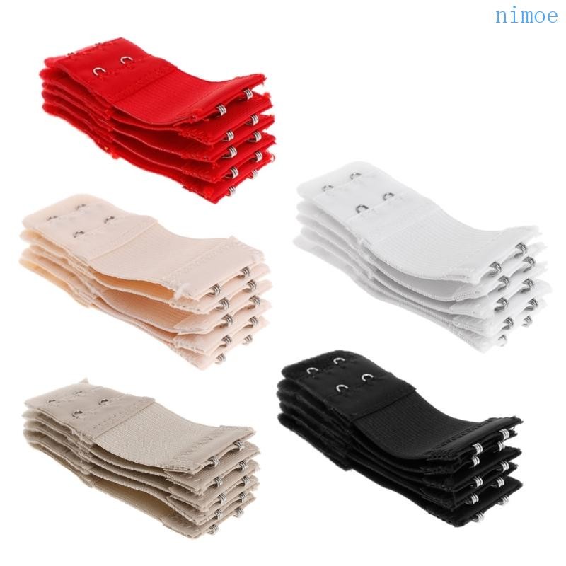 Nio 5 ชิ้นผู้หญิงนุ่มสบาย Elastic Bra Extenders Bra สายรัด 2 ตะขอ 2 แถว Lady s Bra Extender Bra Ban