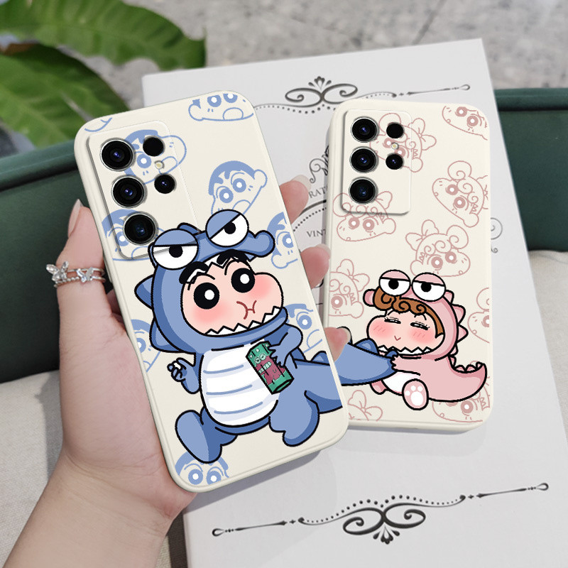 SAMSUNG ชุดนอนไดโนเสาร์เคสโทรศัพท์สําหรับSamsung Galaxy S25 S24 S23 S22 FE Ultra Plus 5Gซิลิโคนเหลวด้านข้างรูปแบบฝาครอบ - รูปที่ 3