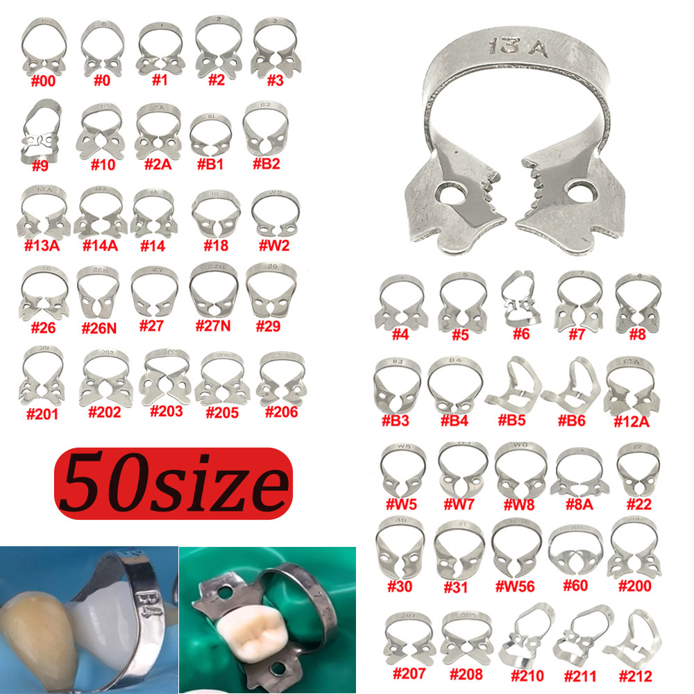 1/3 ชิ้นทันตกรรมยาง Dam Clamps สแตนเลส Endodontic Restorative Barrier คลิปทันตกรรม Ortho วัสดุ Lab เครื่องมือ