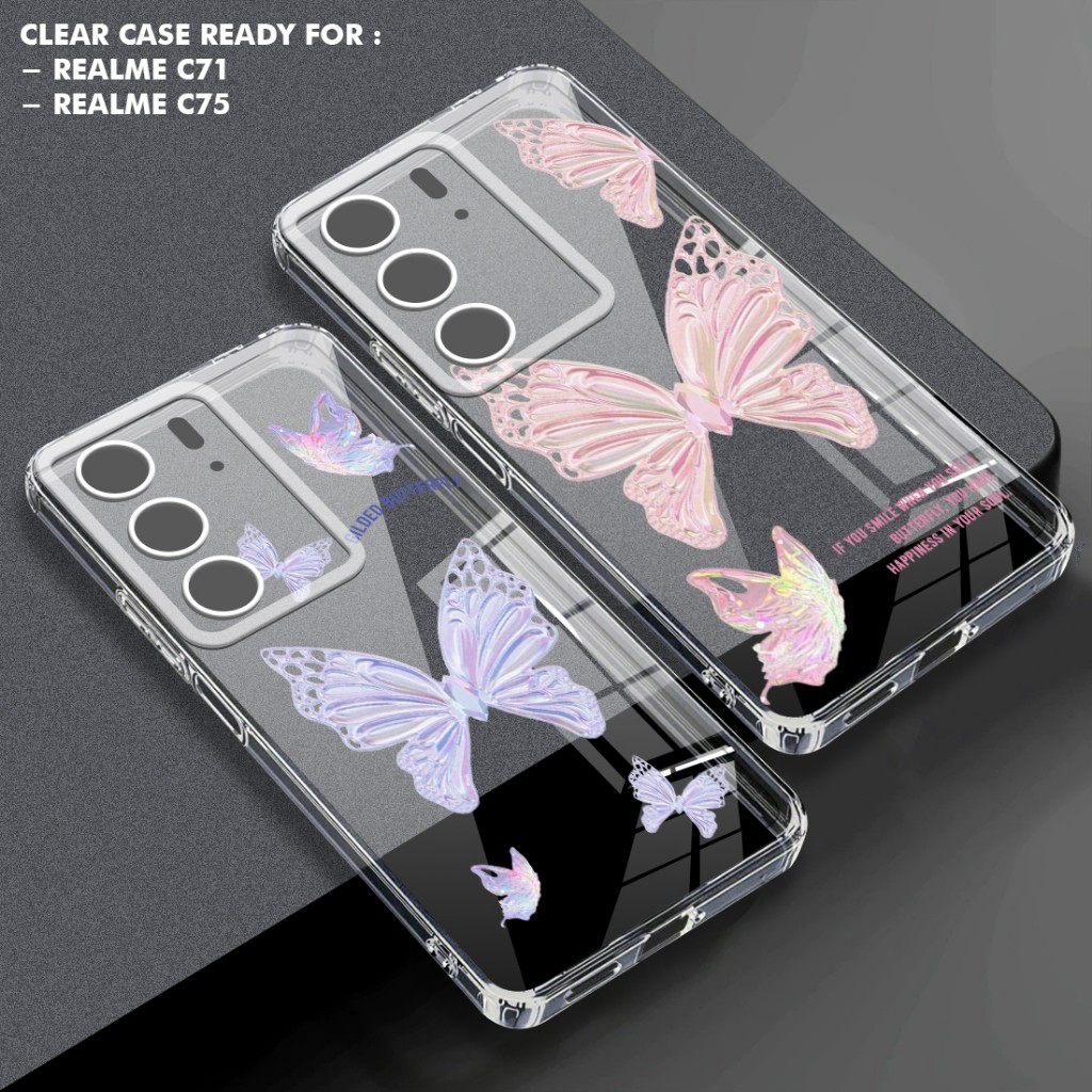 HP Sizora เคสโทรศัพท์ใสพร้อมสําหรับ Realme C71 Realme C75 เคสโทรศัพท์ BUTTERFLY PICTURE - BF18