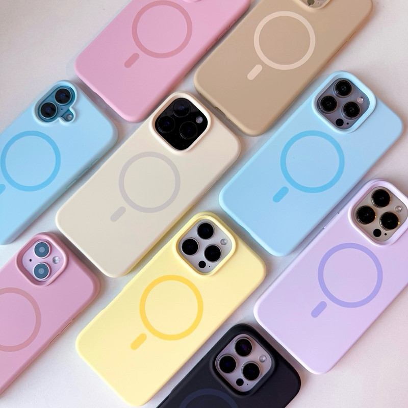 พร้อมส่ง 9 เฉดสี🛼 E10S144 Premium-Ring case เคสพรีเมี่ยมซิลิโคนชาร์จไร้สายวงแหวนแม่เหล็ก✨ เคสไอโฟน สำหรับ iPhone16Plus