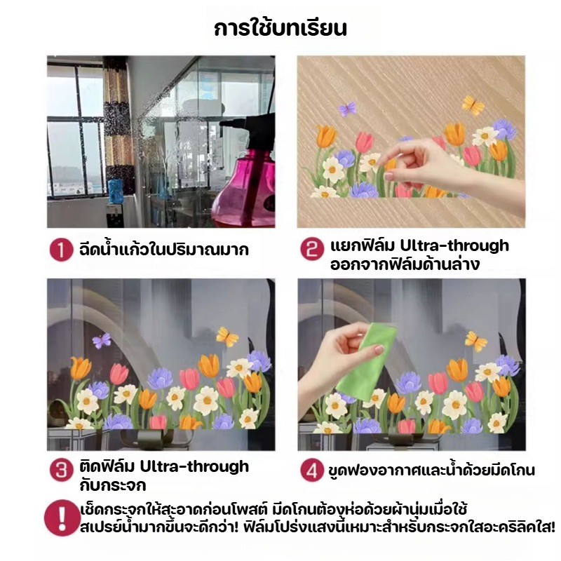 สติ๊กเกอร์สูญญากาศ สติกเกอร์ติดกระจก สไตล์การ์ตูน กันน้ำ ติดกระจกง่าย 40*60cm สำหรับตกแต่งหน้าต่าง - รูปที่ 7
