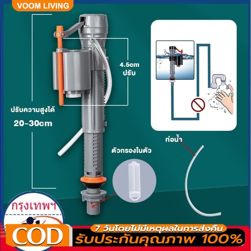 แกนน้ำเข้าชักโครกรุ่นกดบนกดข้างโยกข้าง ชุดแกนน้ำเข้าชักโครก อะไหล่ชักโครก ขนาด ลูกลอยชักโครก ลูกลอยในตัว รุ่นประหยัดน้ำ