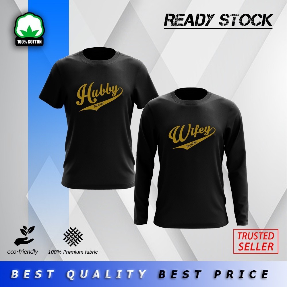 เสื้อยืด Gold Edition Wifey Hubby Together Forever Cotton 100%