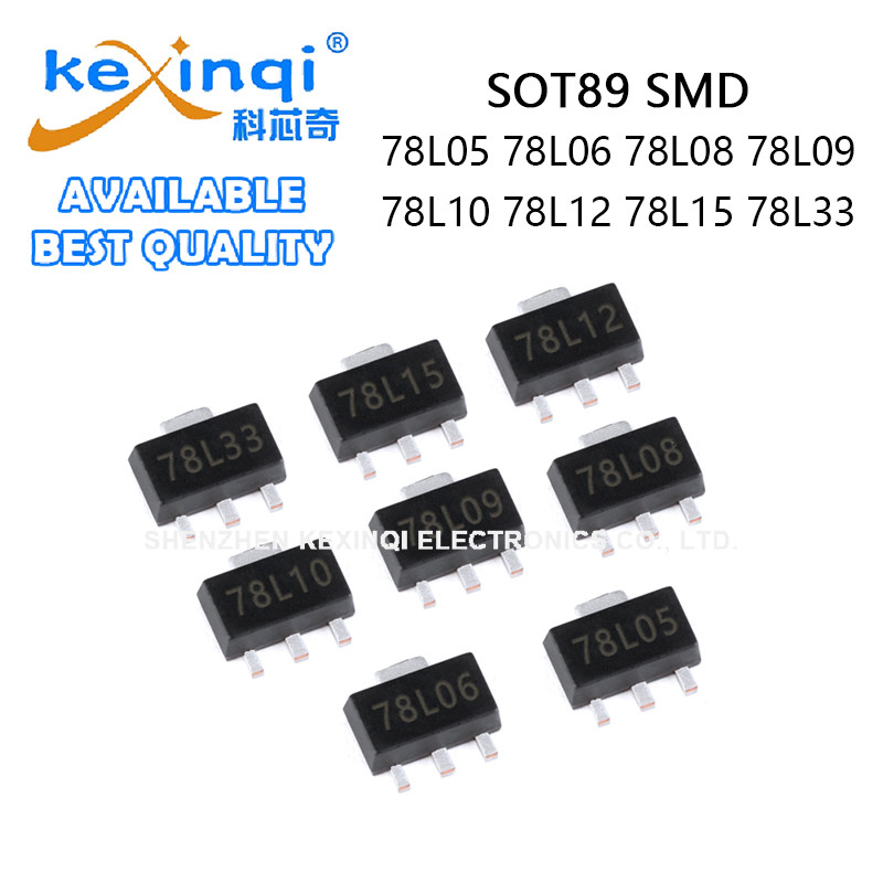 (10-50 ชิ้น) 78L05 78L06 78L08 78L09 78L10 78L12 78L15 78L33 SOT89 SMD แรงดันไฟฟ้าเสถียรไดโอด