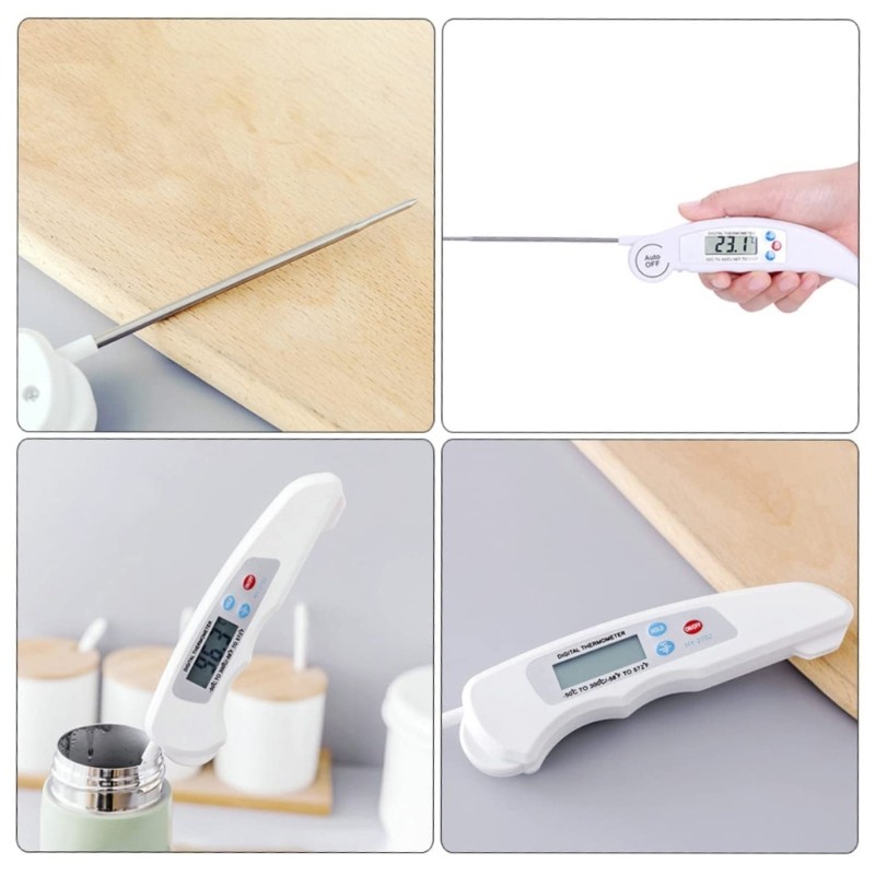 Kellnny เครื่องวัดอุณหภูมิในครัวแบบพับได้ที่แม่นยําสําหรับ Realtime การอ่านอุณหภูมิที่แม่นยําในเตาอบ