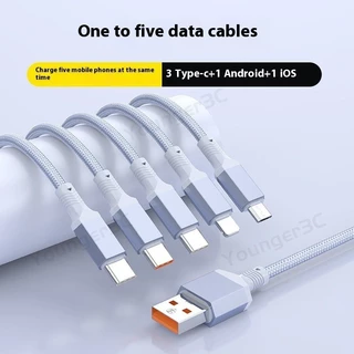 100W Fast CHARGING Data CABLE TPE + Braided Cable, Three In One Type-C + iOS + Mirco Fast CHARGING CABLE เข้ากันได้อย่างกว้างเป็นพิเศษด้วย iOS/Android Fast สายชาร์จ