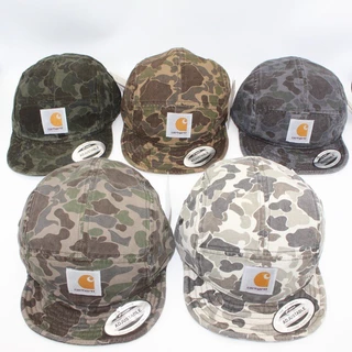 Workwear ลายพราง Duckbill หมวกฮิปฮอปปีกแบนห้าแพนอัลหมวกเบสบอลกลางแจ้ง