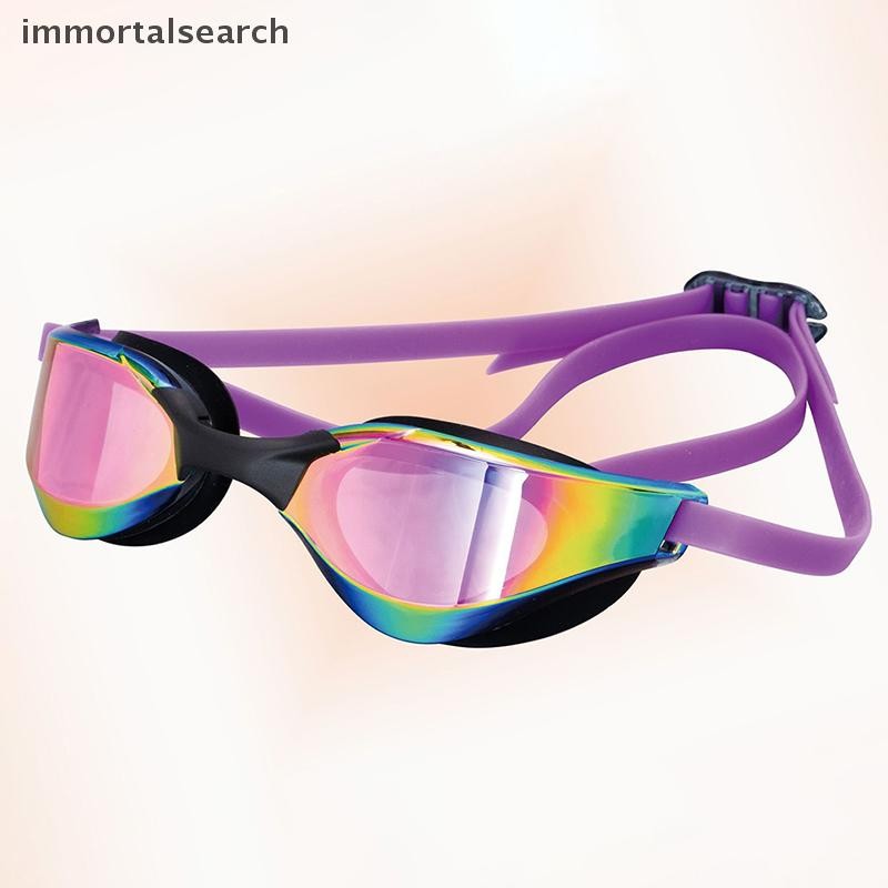 IMMO Professional ผู้ใหญ่แว่นตาว่ายน้ํากันน้ําหมอก Racing Goggles ผู้ชายผู้หญิง Cool Silver Plated ว่ายน้ํา Equip ขายส่ง ARCH