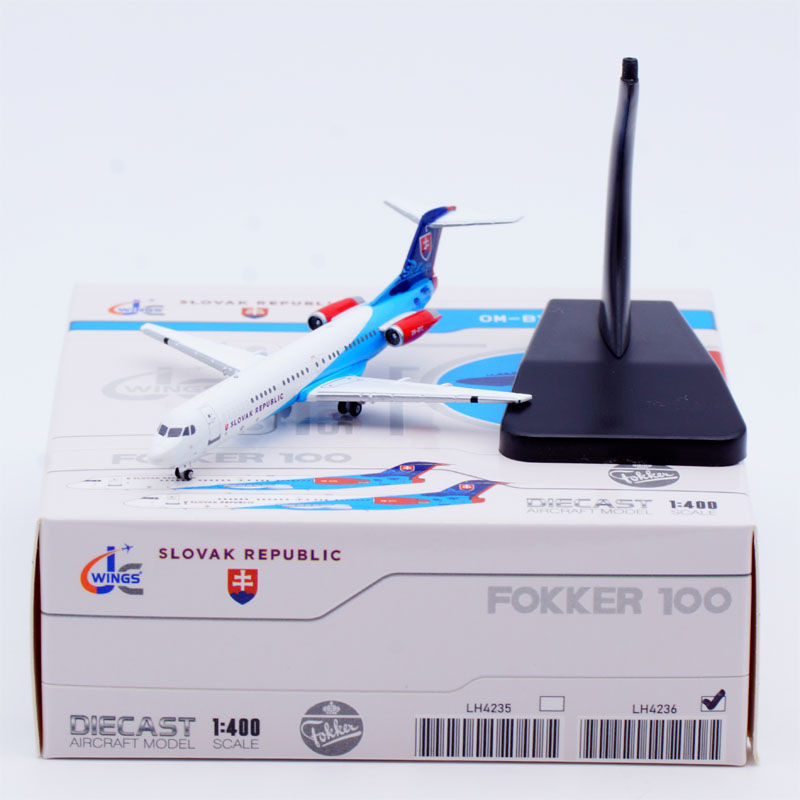 1: 400 JC Wings Alloy Airliner รุ่น Slovakia Gative Fokker 100 OM-BYC