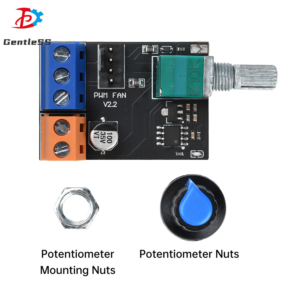 DC12V PWM Server Fan Governor 3 สาย 4 สายมอเตอร์ Stepless Speed Controller พร้อมสวิตช์