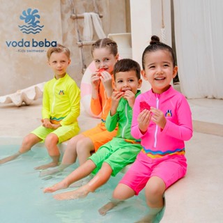 ชุดว่ายน้ำเด็กมีสีเรืองแสง มาตรฐานความปลอดภัย ออกแบบมาให้เหม…