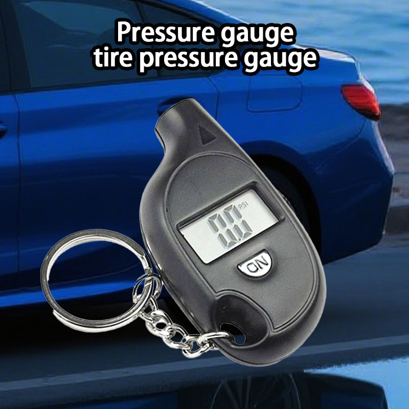 LIUOOP Key Chain Tire Pressure Gauge Digital Display Car Pressure Gauge Mini Tire