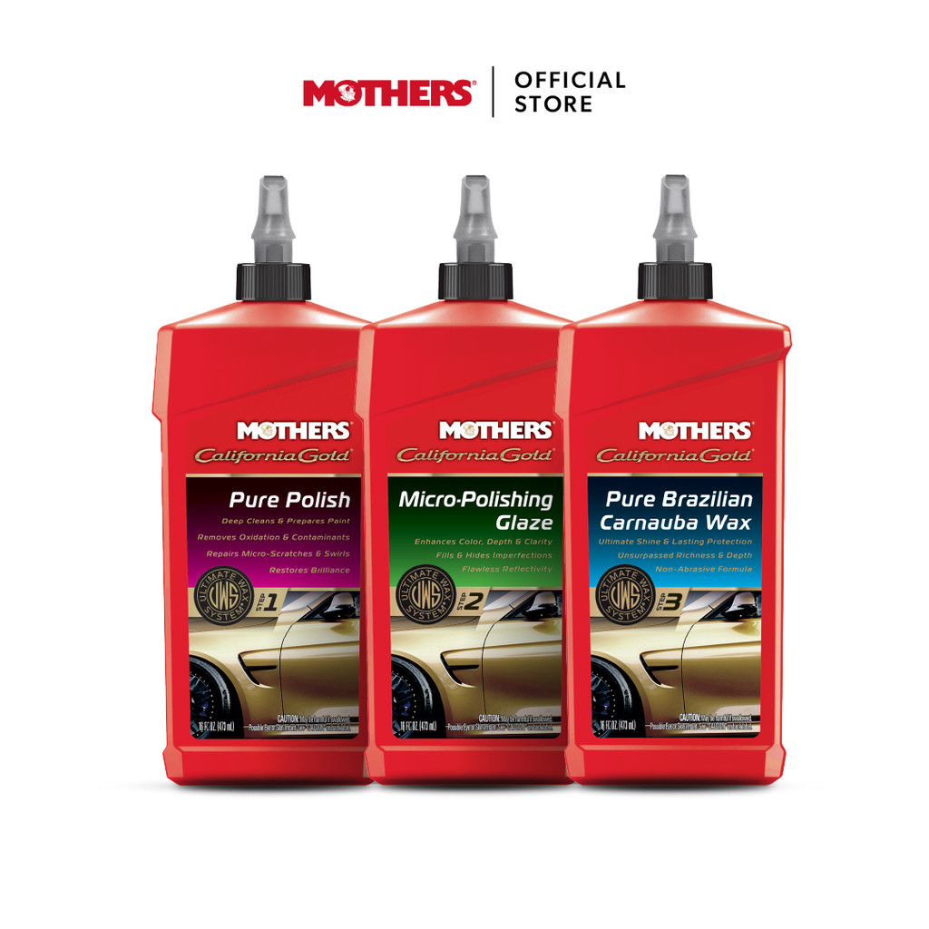 [เซ็ต ขัด-เคลือบสี 3 ขั้นตอน] Mothers® California Gold® 3-Step Ultimate Wax System