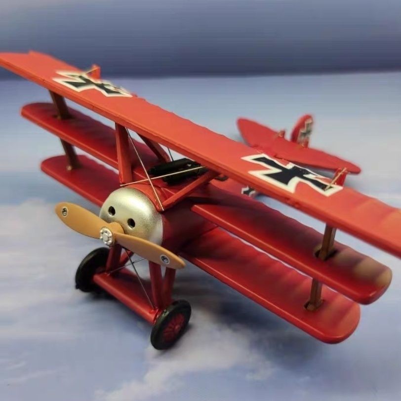 1/72 เยอรมัน FOKKER DR.1 FOKKER Red Baron King Row Three-Wing Fighter Alloy เครื่องบินโลหะรุ่น
