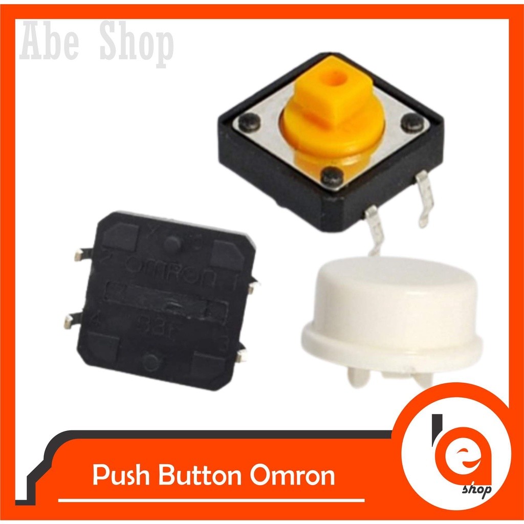 TOMBOL Abe ปุ่มกด B3F 4055 12x12x7.3 Omron ฝาครอบปุ่มกดสวิตช์ยุทธวิธี Microswitch B3F-4055 ปุ่ม