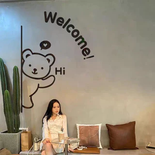 สติ๊กเกอร์อะคริลิค 3D หมี Welcome