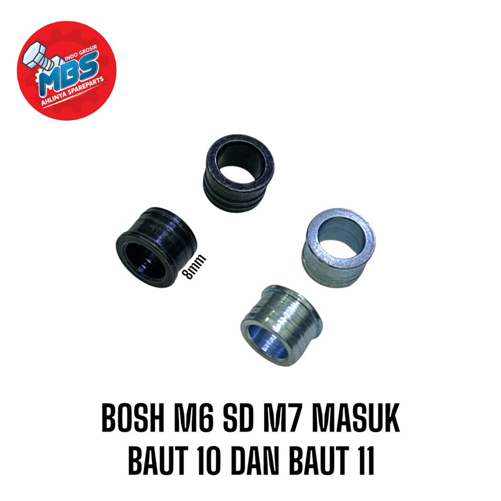 BIG BOS Bushing แหวนคอ M6 M7 สีดําเหล็กสีขาวสําหรับ 10 สลักเกลียวและ 11 สลักเกลียว