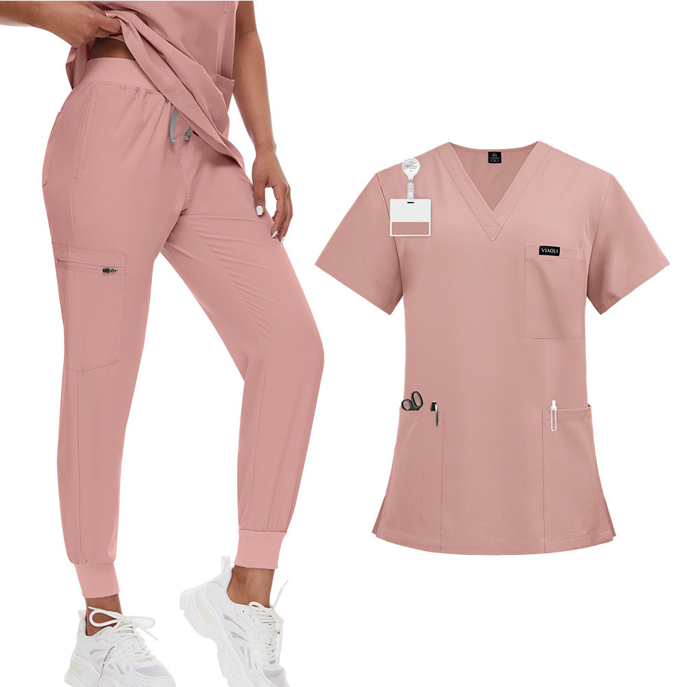 Elastic Quick-Dry Scrub Top สําหรับแพทย์และพยาบาล, ชุดทํางานผ่าตัด, Dental Oral Scrub Top, Unisex ชุ