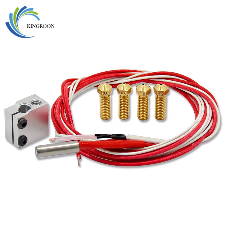 KINGROON Volcano Heat Block Cartridge Heater 12V 40W V5 V6 Nozzle Thermistor Sensor Hotend Set 3DP 1