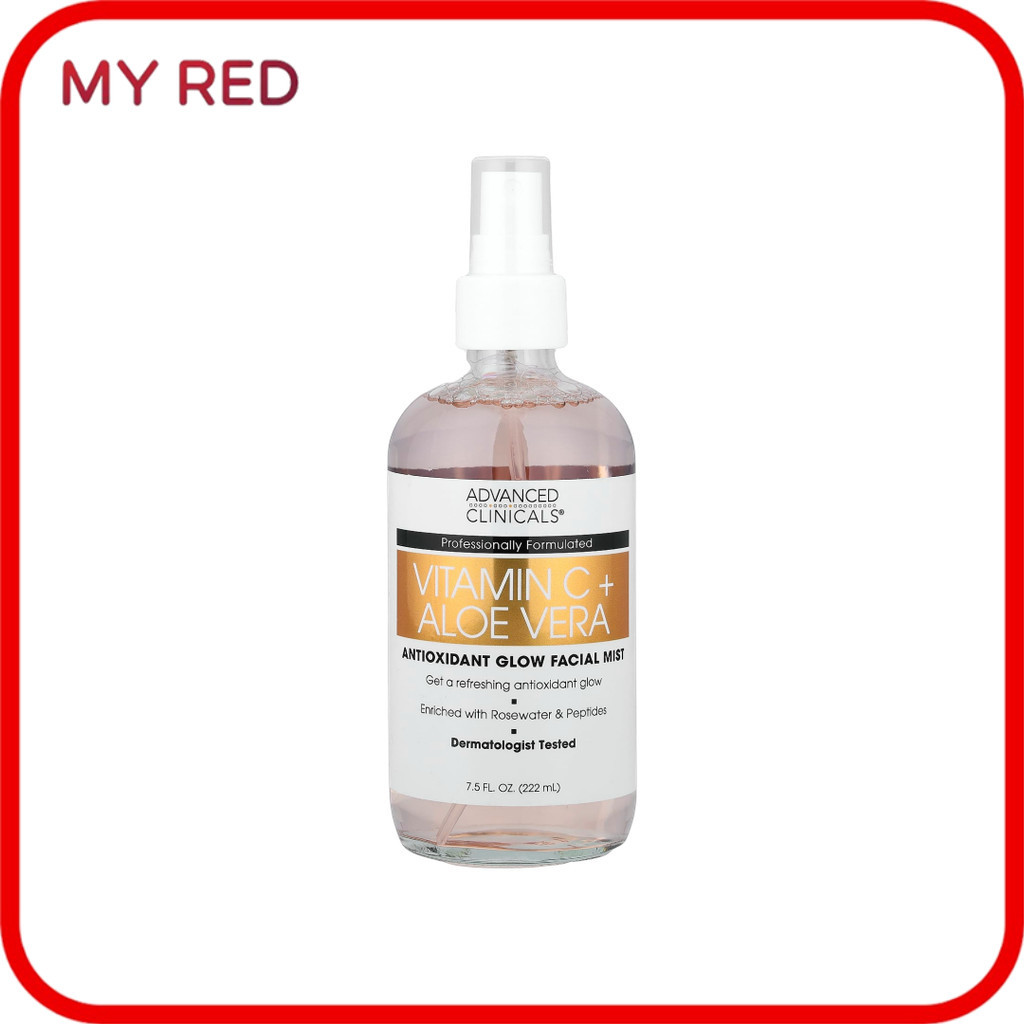 Advanced Clinicals, Vitamin C + Aloe Vera, Antioxidant Glow Facial Mist, 7.5 fl oz (222 ml) วิตามิน 