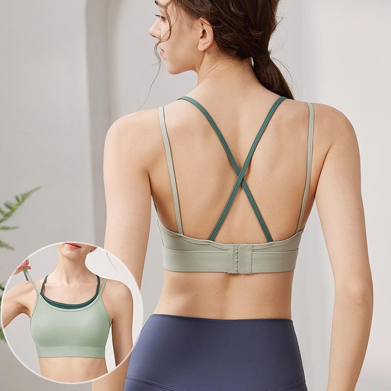 SHQX High-Intensity Sports Bra - เสื้อโยคะกันกระแทก Crisscross Back พร้อม Moisture-Wiking & 4-Way Stretch, Seamless Support for Running, Gym & Active Women