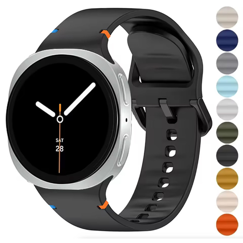 สายซิลิโคนสําหรับ Samsung Galaxy Watch 8 44 มม.40 มม.กีฬา Correa สร้อยข้อมือสําหรับ Galaxy Watch 8 คลาสสิก 46 มม.