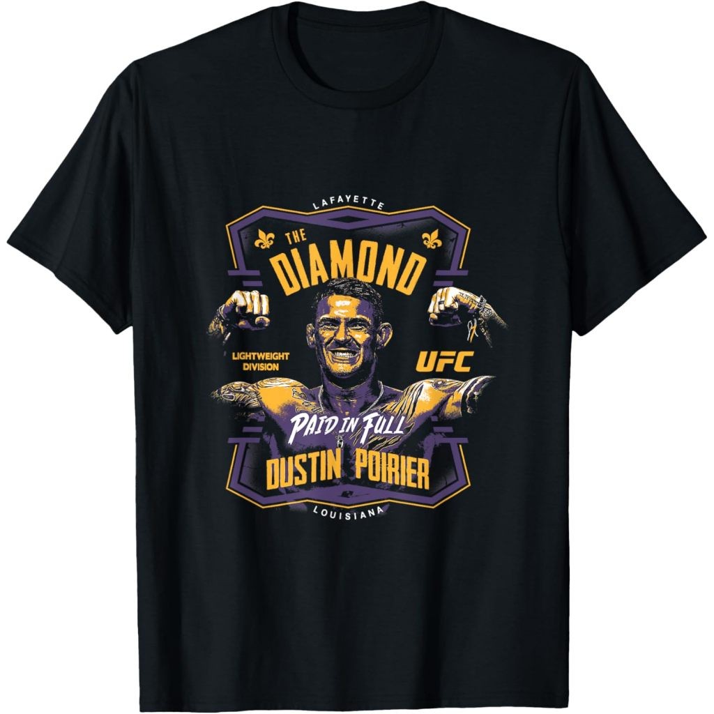 เสื้อยืดพรีเมี่ยม 24s Official UFC Dustin Poirier เสื้อยืดเพชรหยาบ