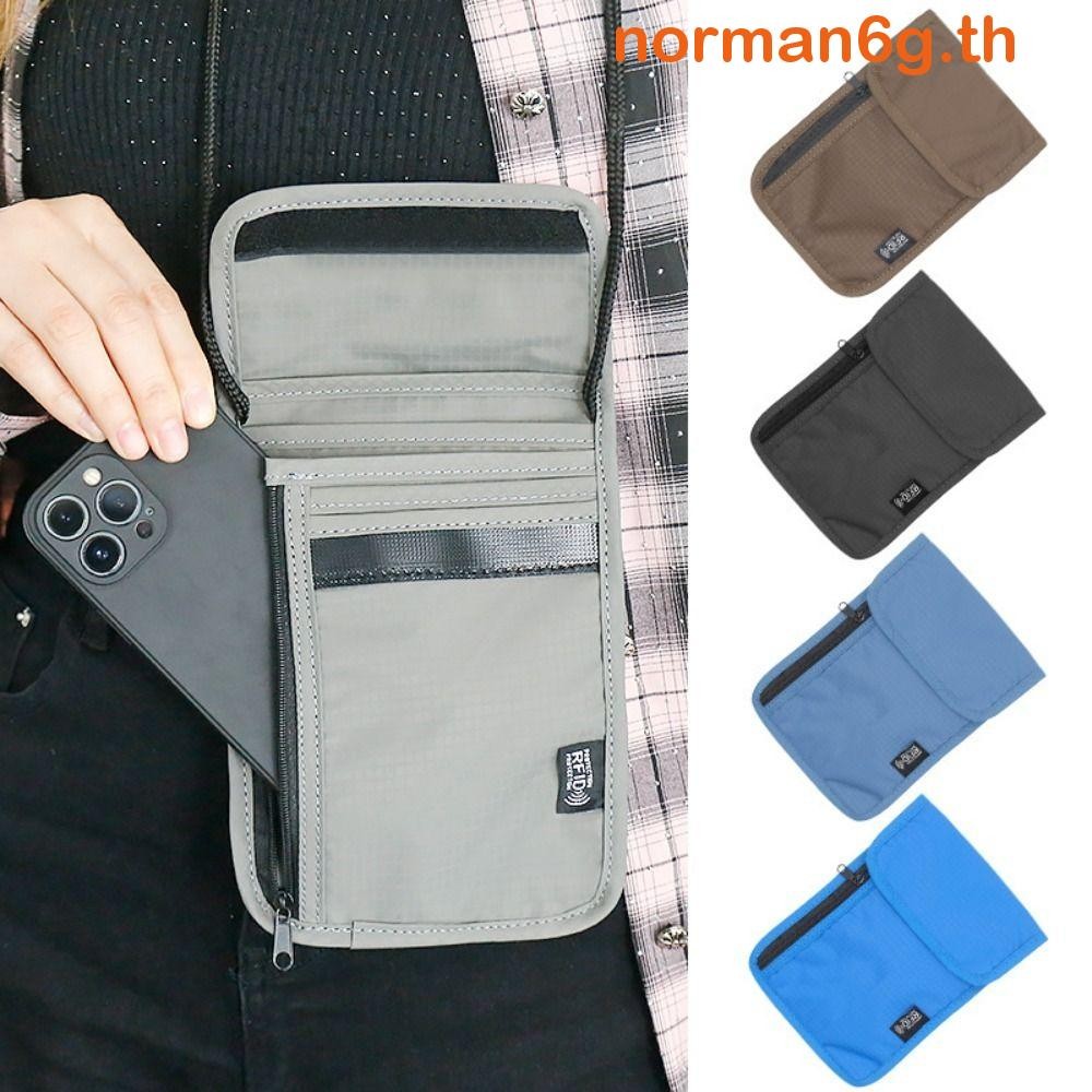 ANORMAN กระเป๋าสตางค์คอ, คอแขวน RFID-Blocking RFID Passport Bag, Safety Multi-Pockets Multifunctiona