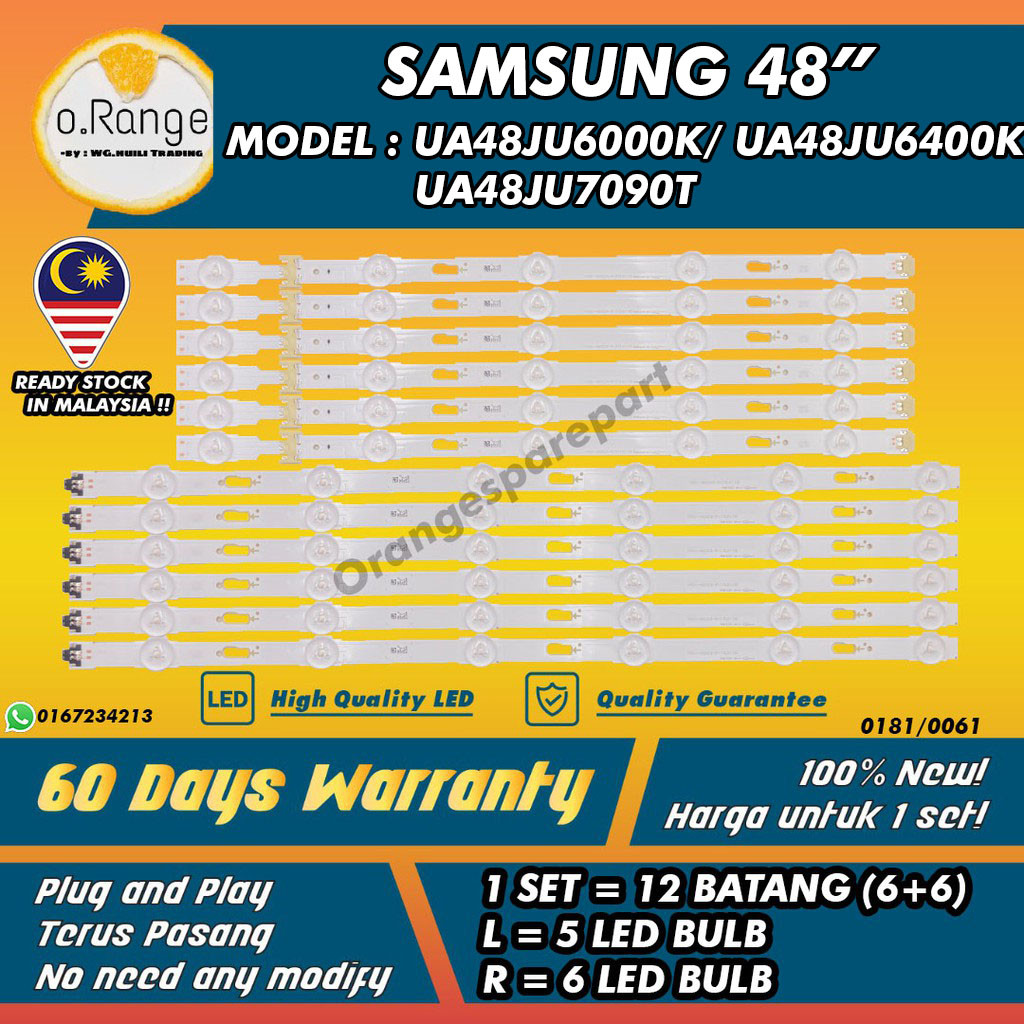 ไฟ) (ทีวี UA48JU6000K/UA48JU6400K/UA48JU7090T/UA48JU7000K 48" SAMSUNG 48 INCH LED TV BACKLIGHT Mla9 