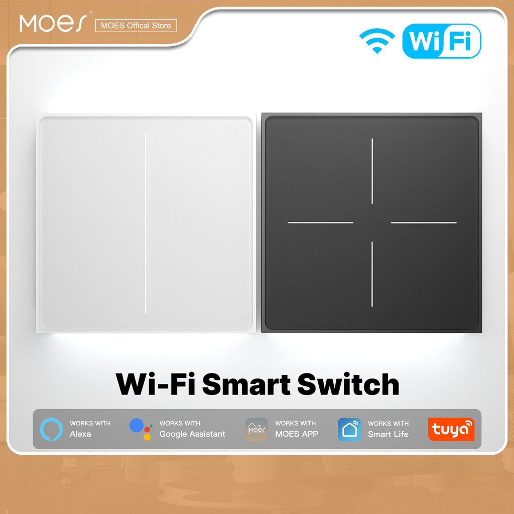 MOES Tuya WiFi สมาร์ท Star Feather สวิทช์ EU Air Touch พร้อมฉากแสงเป็นกลาง 2in1 APP รีโมทคอนโทรลสนับสนุน Alexa Google Home