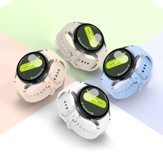 【เคส+สาย】สำหรับ Samsung Galaxy Watch 7 40MM 44MM สายรัดนาฬิกาซิลิโคน + กรณีหน้าจอแก้ว PC สำหรับ Galaxy Watch 7 สายรัดนาฬ