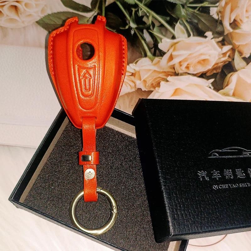 หนังดีสําหรับ Bmw R18 R18B R18 R18B R18TC R1 รถจักรยานยนต์กรณี 2020-2024 ICAR KEY COVER FOB ชุดพวงกุ