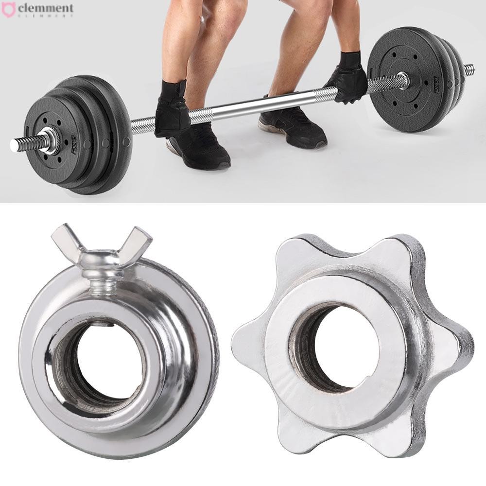 CLEMMENT Barbell Bar Clips Chrome Plated Gym Steel Spring Spin Lock Screw