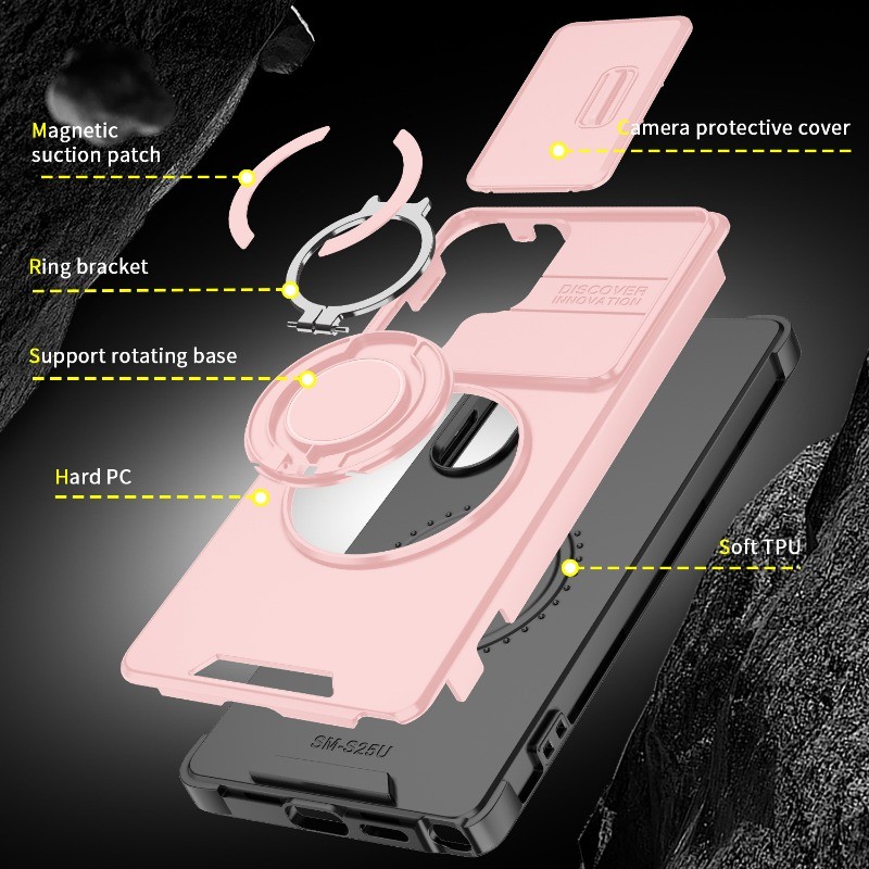 SAMSUNG เคสโทรศัพท์สําหรับ Samug S26 Edge/S26 S25 Ultra/S26 S25 Plus เกราะกันกระแทกสไลด์ปลอกแม่เหล็กสําหรับSamsung S25 S24FE/S24U/S24 +/S23U/S22Uแหวนฝาครอบโทรศัพท์ - รูปที่ 5
