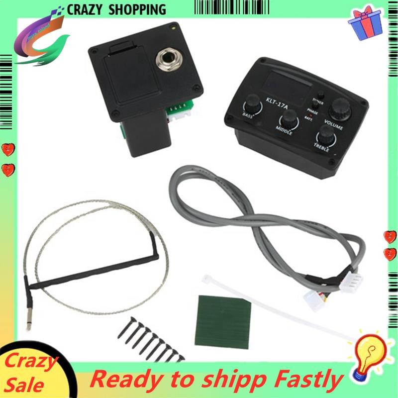 กีต้าร์โปร่ง EQ Preamp พร้อมจูนเนอร์ Procedding ดิจิตอล 3 Band EQ Equalizer พร้อมจูนเนอร์กีตาร์ Pick