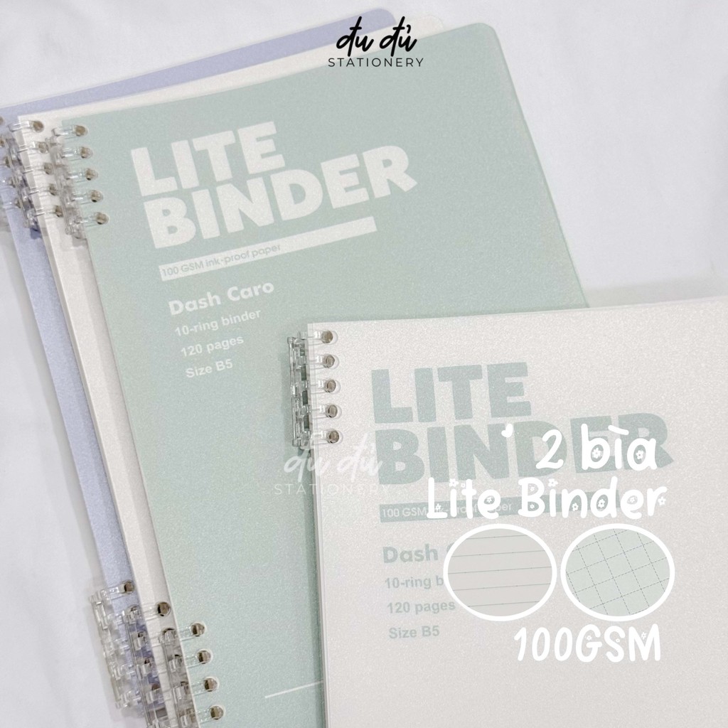 Lite Binder Caro Line Klong Notebook 2 ปก PP กันน้ํา 120 หน้า 100GSM มะละกอ