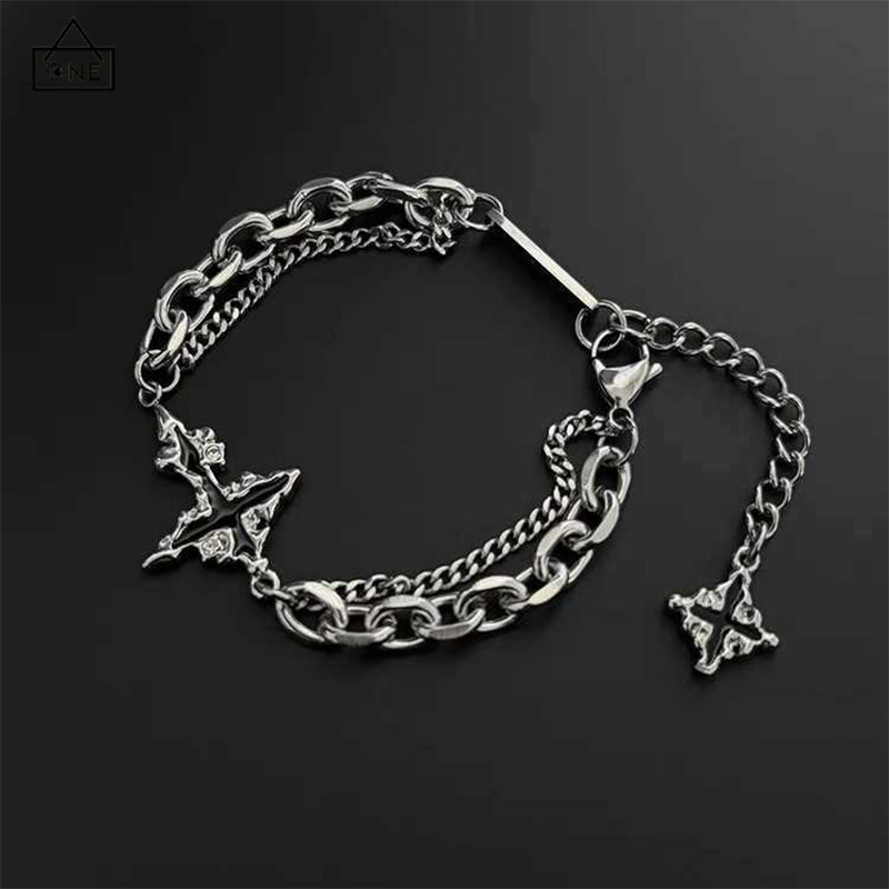 COD❤️สร้อยข้อมือ Dark Cross สำหรับผู้หญิงและผู้ชาย ดีไซน์ทันสมัย อเนกประสงค์ ไฮเอนด์-a.one