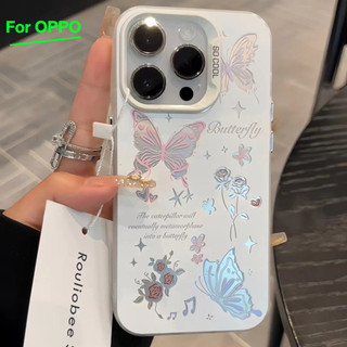 พอดี เคส OPPO ผีเสื้อที่สวยงาม A7 A15 A16 A92 A9 A95 A57 A78 A18 A94 A3 A60 A93 A98 A79 A60 A58 A3S
