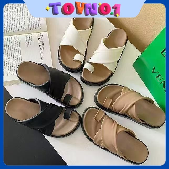 ToyNo.1🧸พร้อมส่ง🧸"LT-588" รองเท้าแตะแฟชั่น แต่งสายไขว้ เก็บทรงเท้าสวยมาก พื้นหนา กันลื่น ใส่สบาย