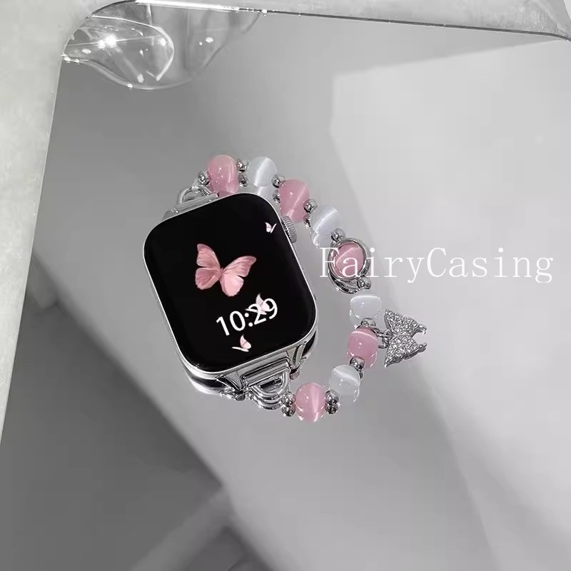 ยืดหยุ่น Cats Eye หินลูกปัดสําหรับ Huawei 11 Pro นาฬิกา Fit 3 4 4pro สร้อยข้อมือ Fit 2 อุปกรณ์เสริม WristStrap ผู้หญิงสายรัด