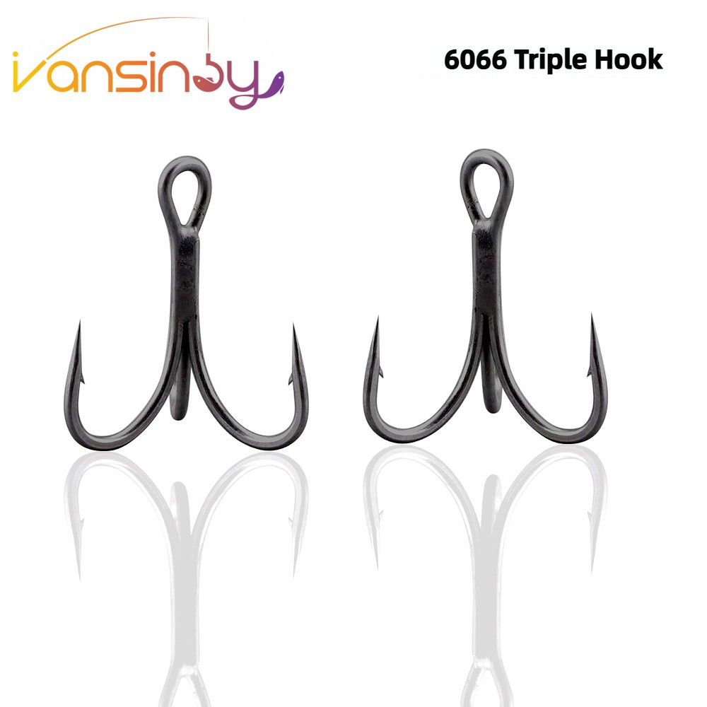 ตะขอตกปลาแบบสามแฉก ทำจากเหล็กคาร์บอนสูง คมกริบ เหมาะสำหรับใช้กับเหยื่อ